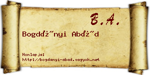 Bogdányi Abád névjegykártya